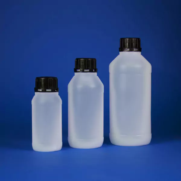 Wide Neck Bottles with Black Tamper Evident Cap